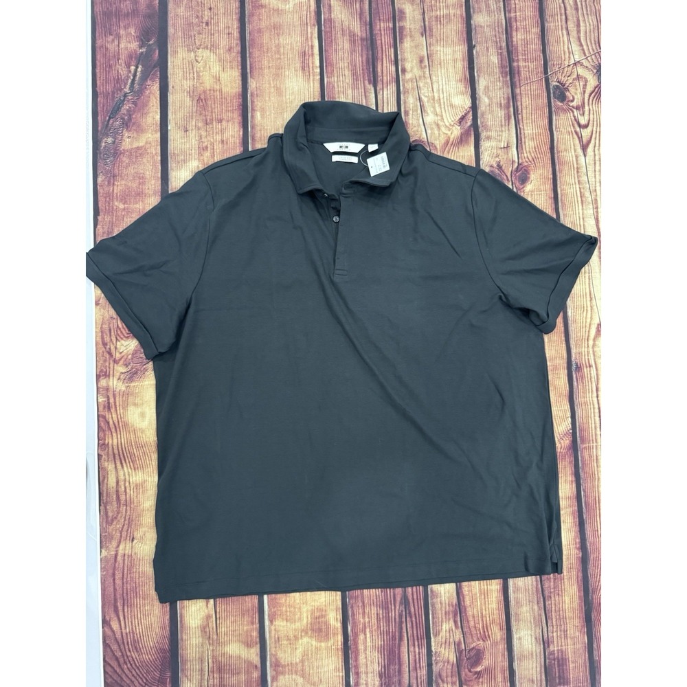Joseph Abboud Liquid Soft Men's 3XL Black Solid Classic Fit Short Sleeve Polo